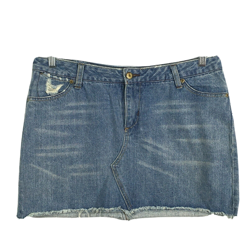 Paper Denim & Cloth Skirt Womens Sz 32‎ Light Wash 100% Cotton Denim Mini